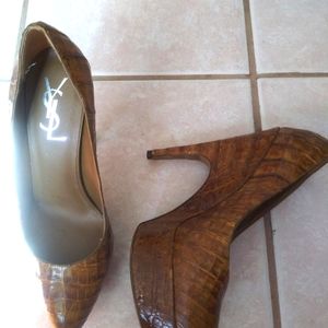 Pair of genuine crocodile YSL Ladies size 9 shoes
